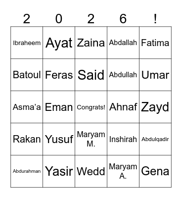 SENIOR SURPRISE BINGO Card