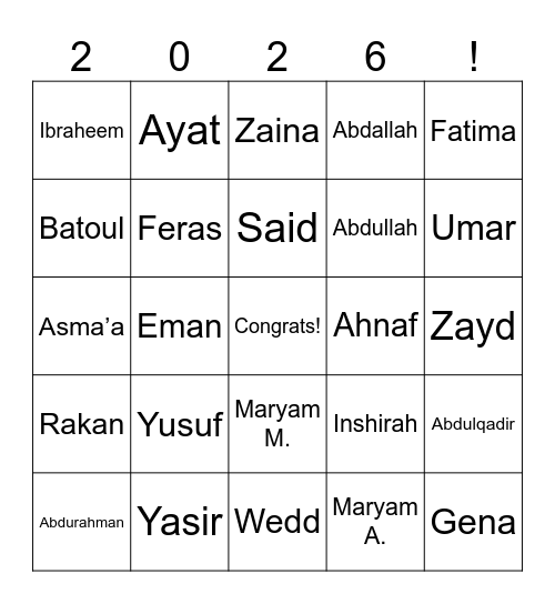 SENIOR SURPRISE BINGO Card