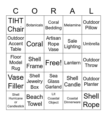 Summer Treasures Bingo Card
