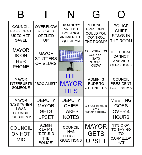 TROY CITY COUNCIL MEETING Bingo Card