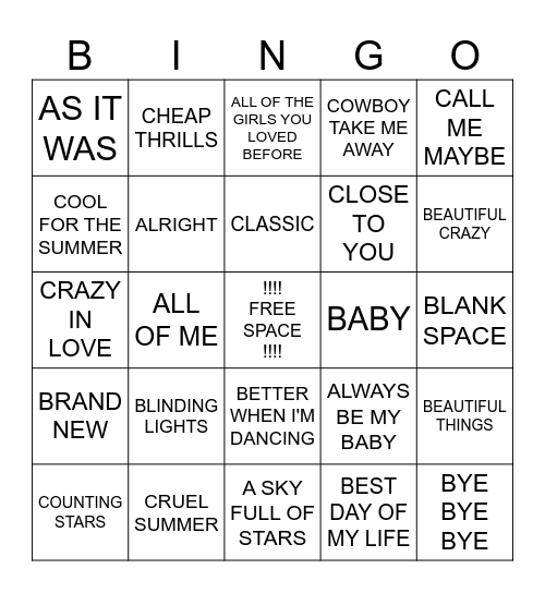 Zoey's ABCs Bingo Card