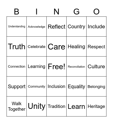 Reconciliation Week Bingo Card