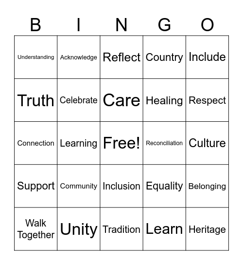 Reconciliation Week Bingo Card