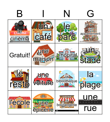 Dans ma ville... Bingo Card