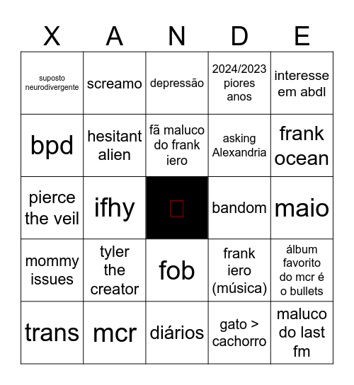 xande bingo Card
