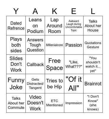 Ms. Yakel Bingo Card