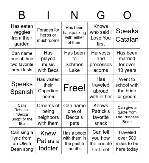 PB&Bingo Card