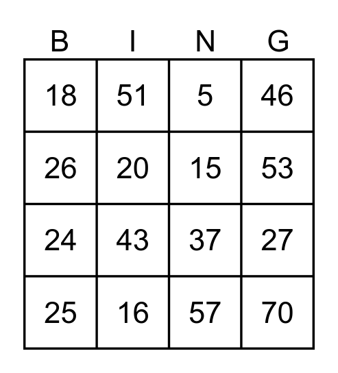 FAMILY DAY Bingo Card