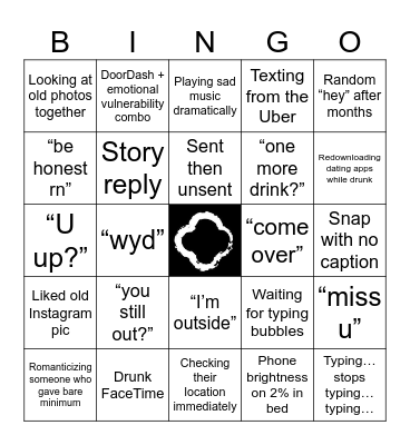 Dirty Bingo Card