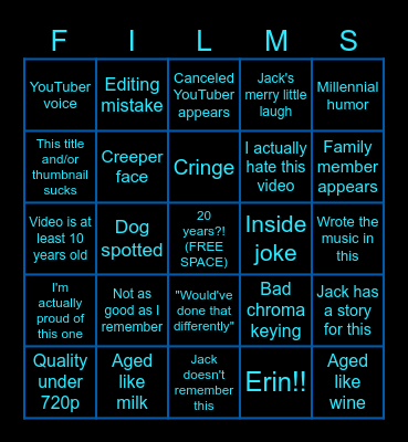 Jacksfilms 20th Anniversary Bingo Card
