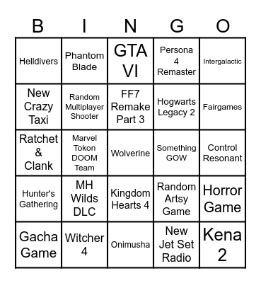 State of Play (June 2nd) Bingo Card