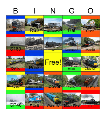 Locomotive Wheels that I would like to clean one day Bingo Card