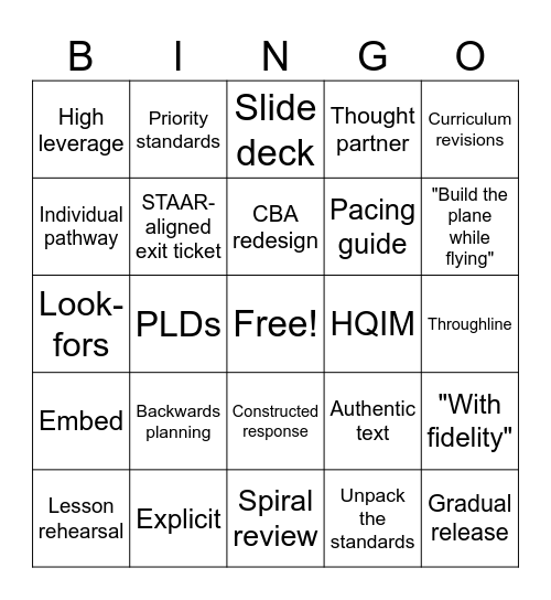 Buzzword Bingo Card
