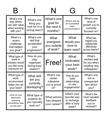 Assurance Bingo Card