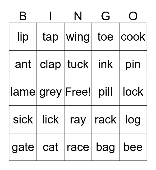 3rd Grade Bingo Card