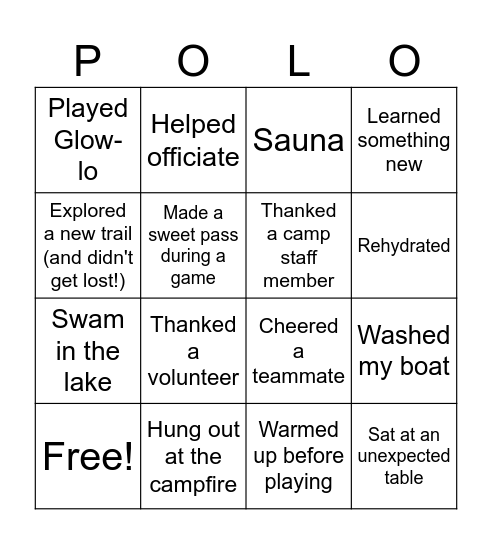 Island Cup 2026 Bingo Card