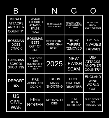 2025 Bingo Card