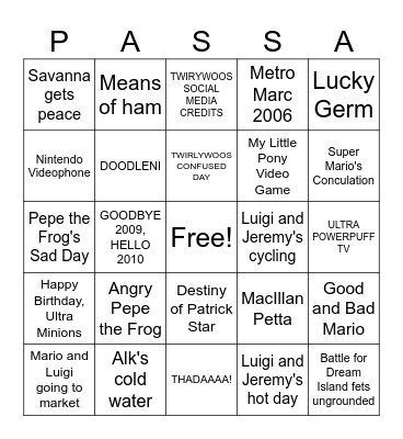 Nintendo ITESA Bingo Card