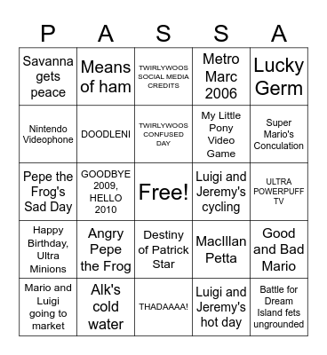 Nintendo ITESA Bingo Card