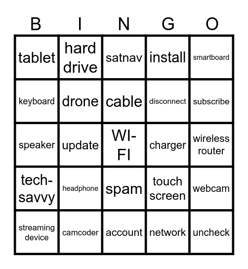 TECHNOLOGY Bingo Card