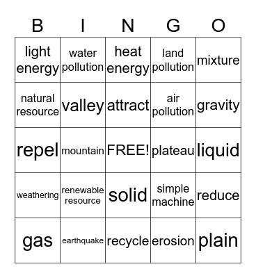 Science So Far  Bingo Card
