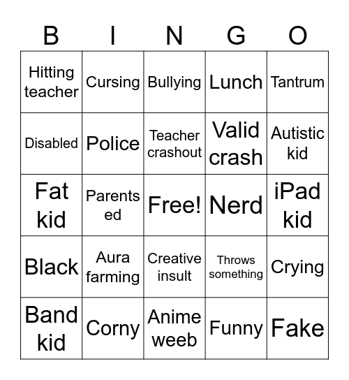 SCB Bingo Card
