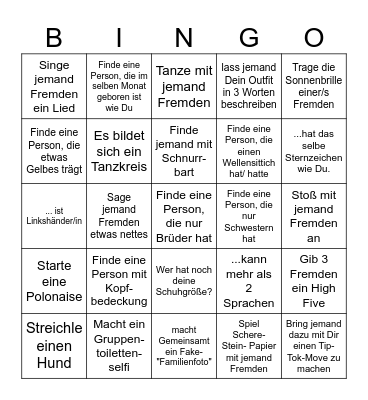 Birthday Bingo Card