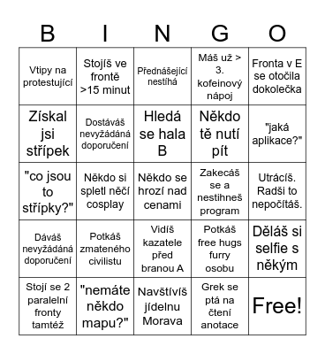 Animefest 2026 Bingo Card