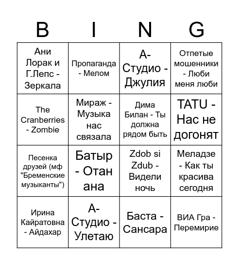 GO-MUSICLOTTO 2026 Bingo Card