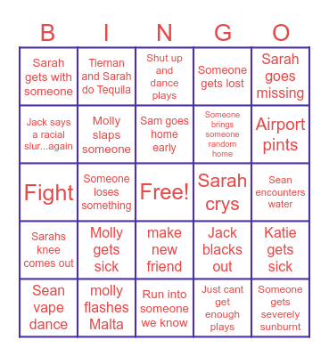 Malta 2026 Bingo Card
