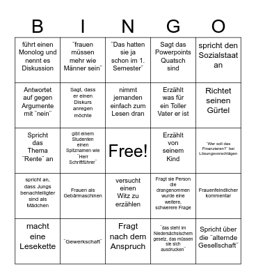 Recht Bingo Card