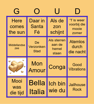 Gouden Bingo 2 Bingo Card