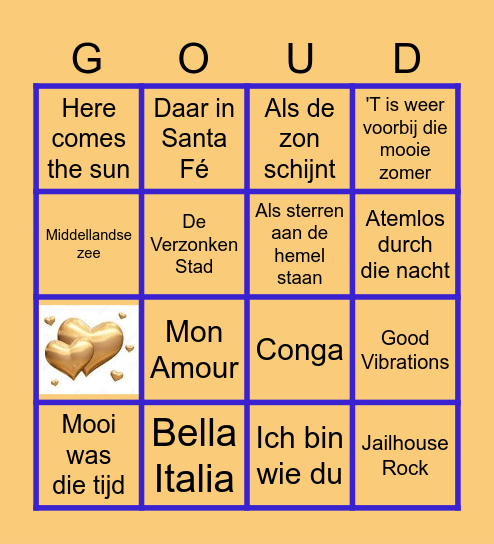 Gouden Bingo 2 Bingo Card