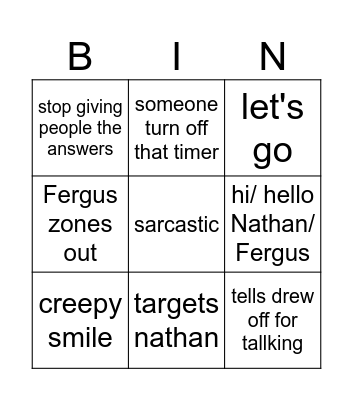 Maths Ms Boakes Bingo Card