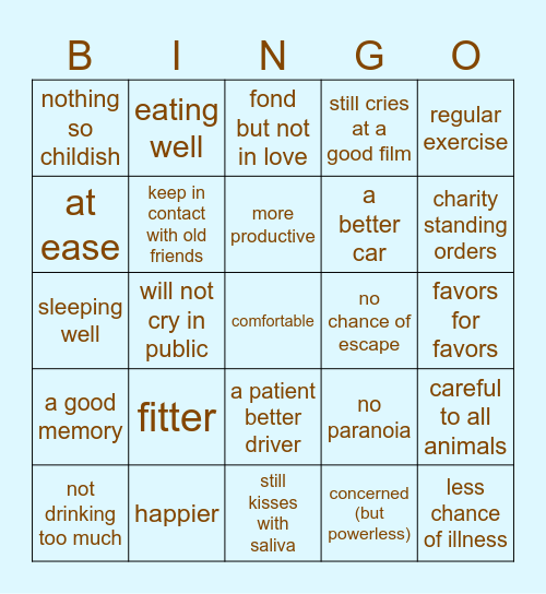 RadioHead fan bingo Card
