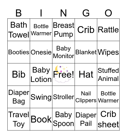 Nalani Baby Shower  Bingo Card