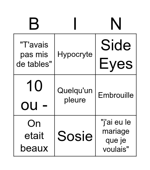 Lundi Bingo Card