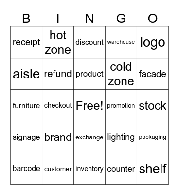 Commerce Bingo Card