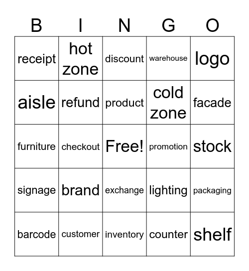 Commerce Bingo Card