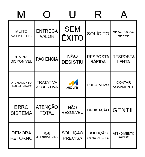 EXPERIÊNCIA DO CLIENTE Bingo Card