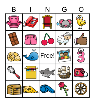 Digraph Bingo Card