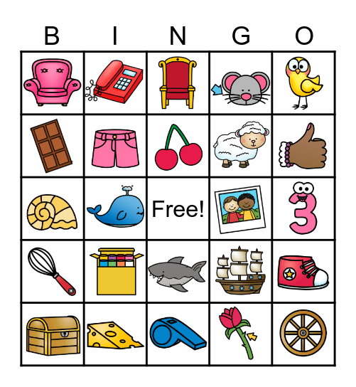 Digraph Bingo Card