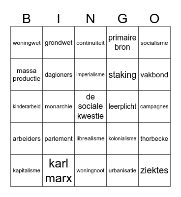 Bingo sociale kwestie Bingo Card