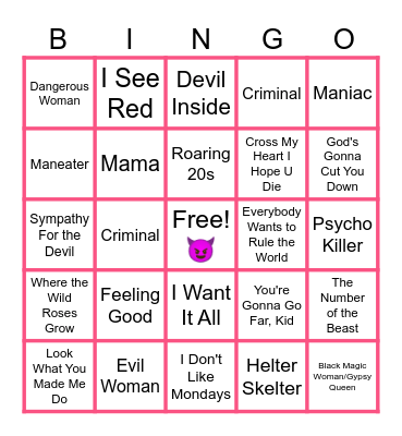 MUSIC BINGO at the Ann Arbor Eagles!  Villain Origin Stories?! 🎵🎶 Bingo Card