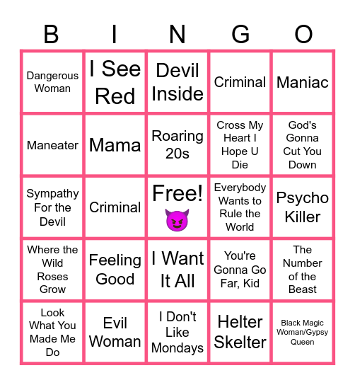 MUSIC BINGO at the Ann Arbor Eagles!  Villain Origin Stories?! 🎵🎶 Bingo Card