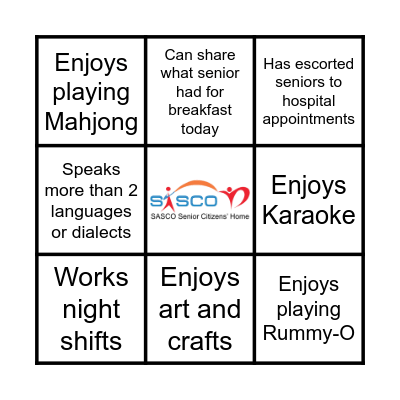 SASCO BINGO Card