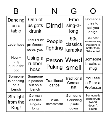 Bergkirchweih Bingo Card