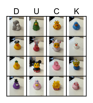 Duck Bingo Card
