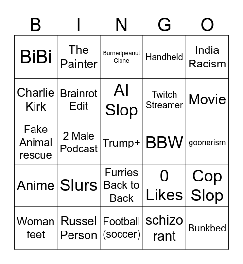 First Instagram Bingo (and maybe last ) Bingo Card
