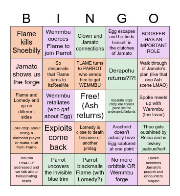 UNSTABLE UNIVERSE Bingo Card